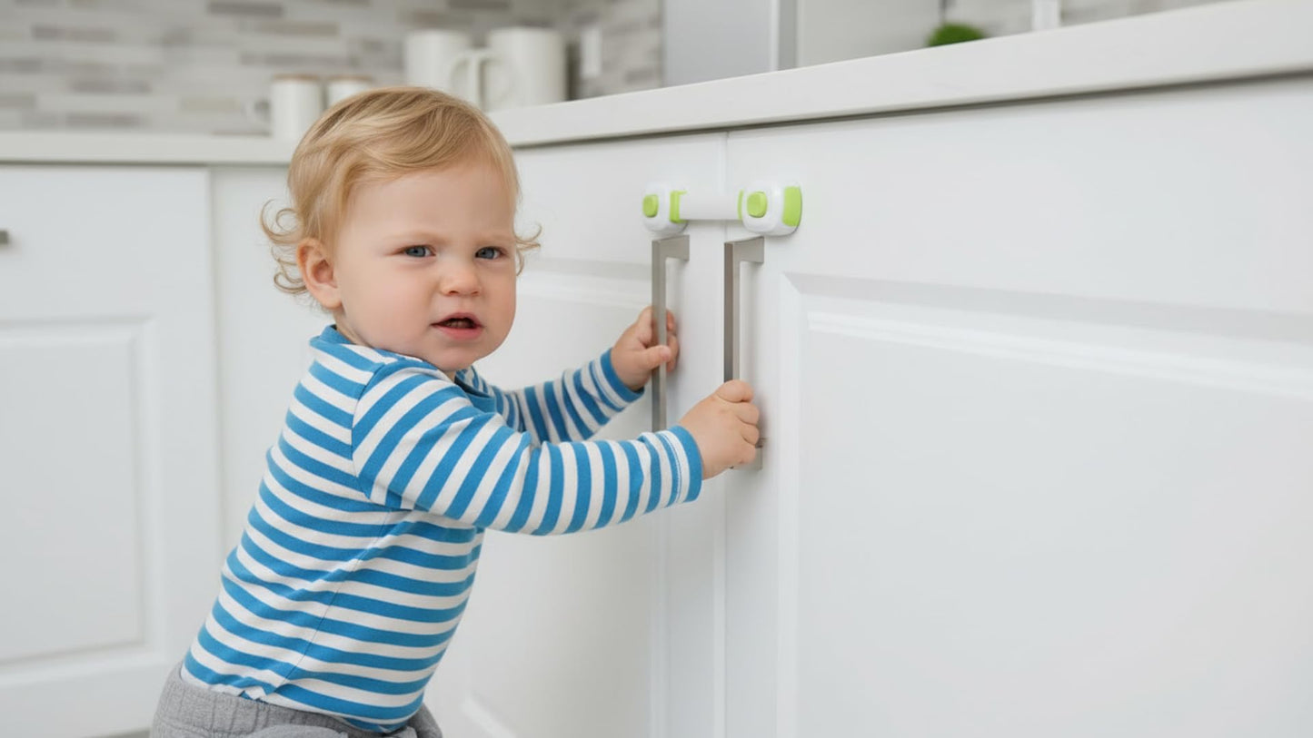Child Safety Locks for Cabinets & Drawers (8-Pack)