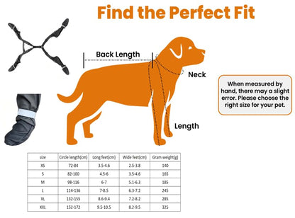 Dog Leg Protectors with Chest Harness, Waterproof Leggings with Paw Boots and Suspender System, Black, Full Body Protection for Rain Snow Mud