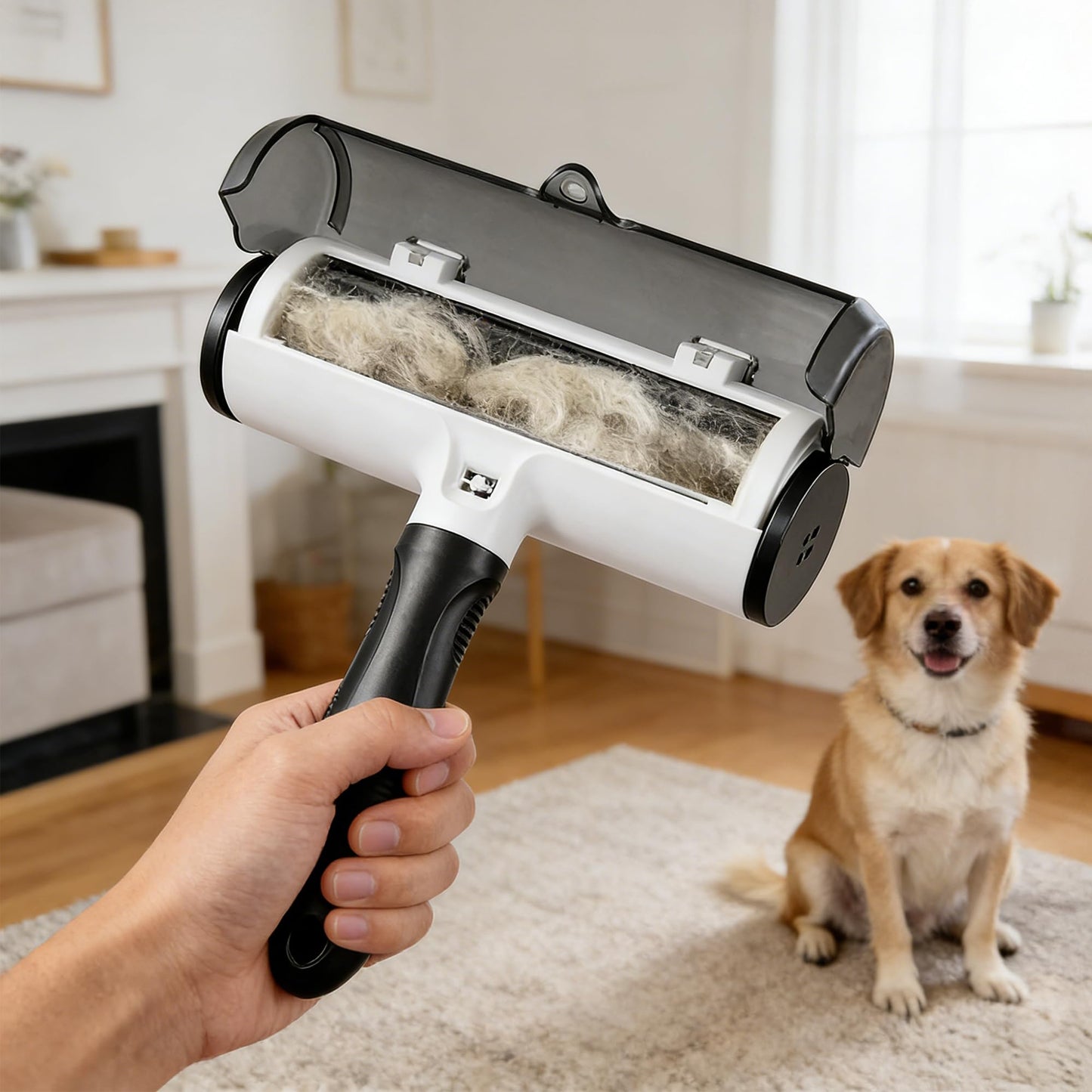 Pet Hair Remover Roller with Grooming Glove, Lint Roller, Nail Clipper, Cleaning Kit, 5-Piece Set